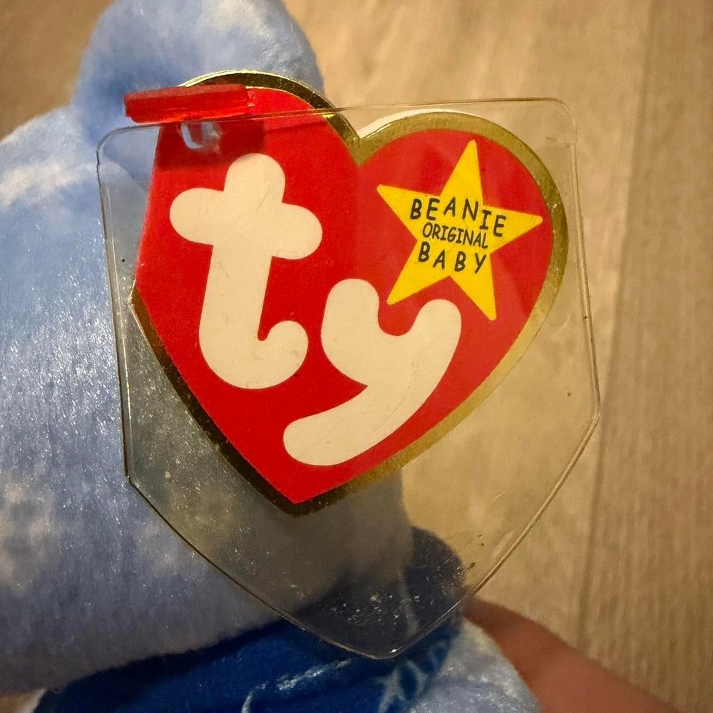 Ty Beanie Babies 1999 Holiday Teddy Blue Snowflake‎ Bear w/ Tags Retired PE - Picture 5 of 7